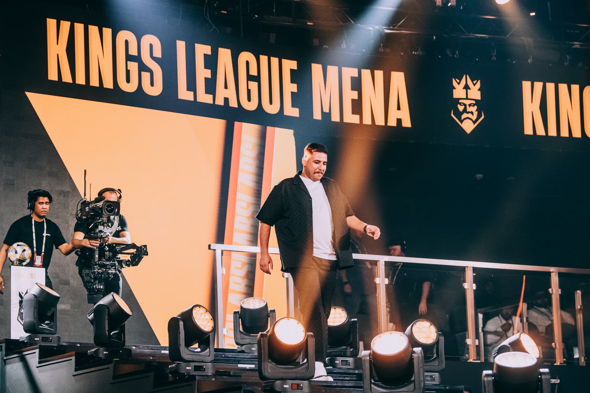 Absi — Kings League MENA host on stage